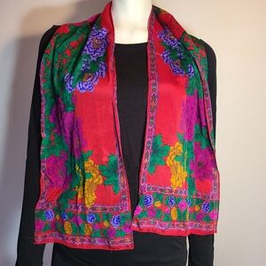 Silk floral scarf